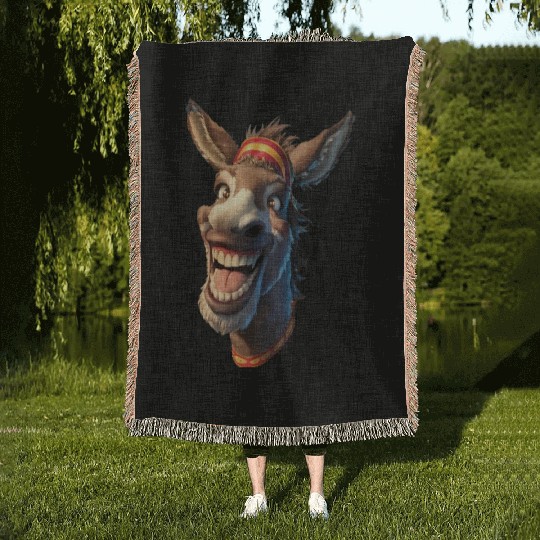cute donkey Classic Woven Blankets