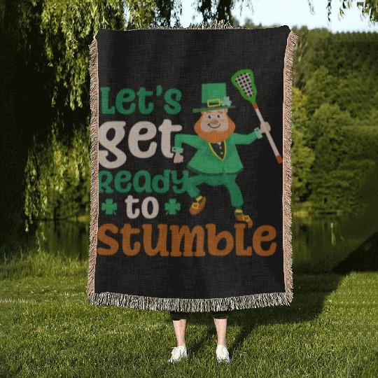 Lacrosse St. Patricks Day Ready To Stumble Woven Blankets
