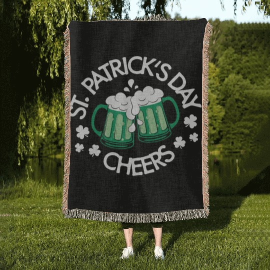 St. Patrick's Day Cheers Irish Beer Woven Blankets