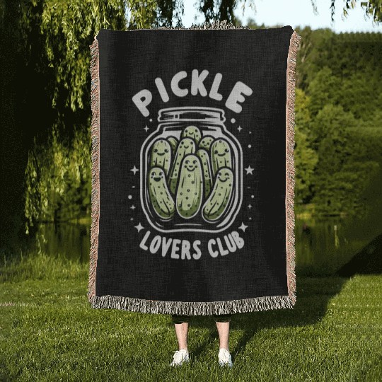 Pickle Lover Funny Pickle Dill pickle Pickled Woven Blankets