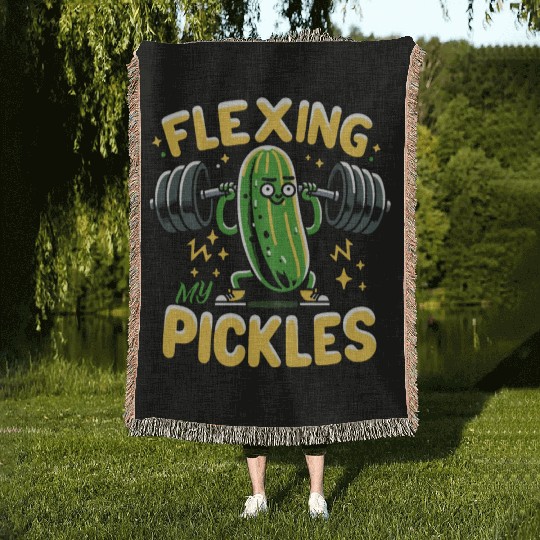 Pickle Lover Funny Pickle Dill pickle Pickled Woven Blankets