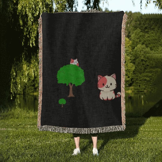 Math Humor: Logarithm Cat Pun Design Woven Blankets