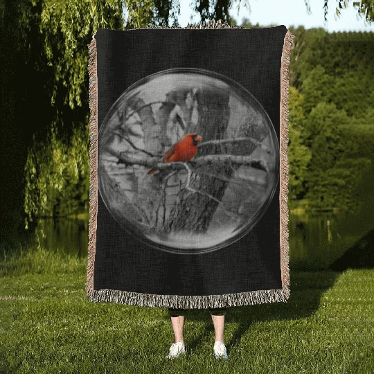 Life in a Bubble Collection -Contrasting Cardinal Woven Blankets