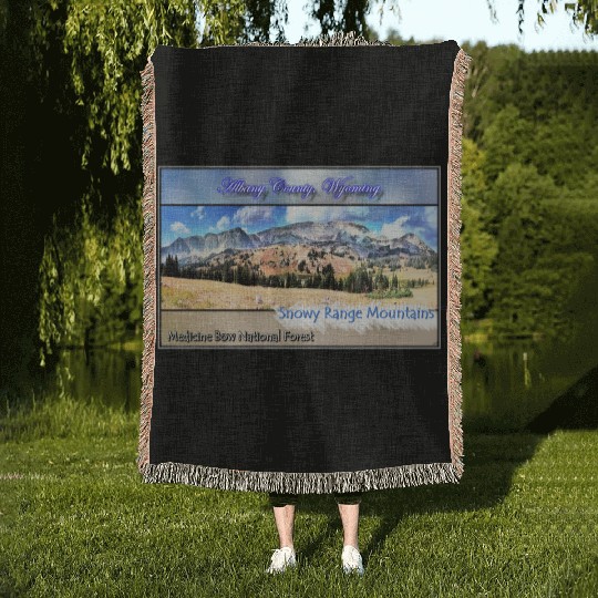 I've Been Framed! Snowy Range Scenic Byway Wyoming Woven Blankets