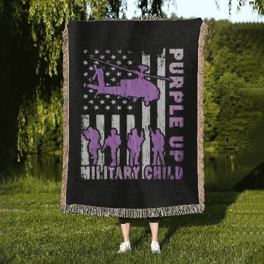 Purple Up For Military Kids Us Soldier Army And Woven Blankets