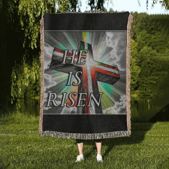 Cross, He is Risen - 1 Woven Blankets