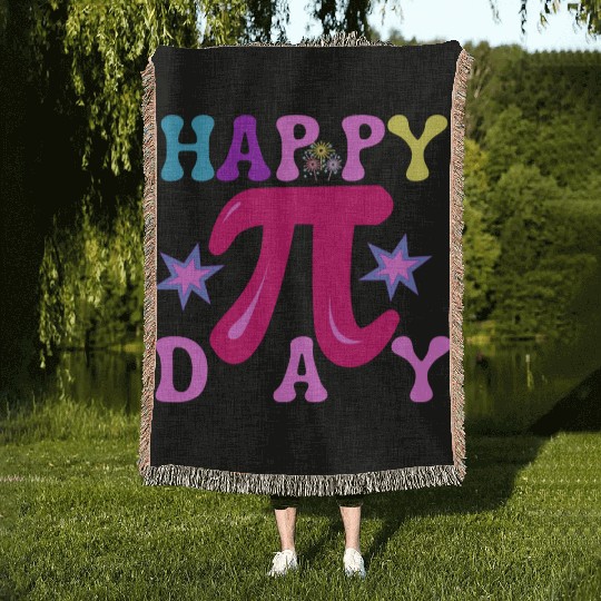 happy pi day, Math Fun, math teacher math lovers Woven Blankets