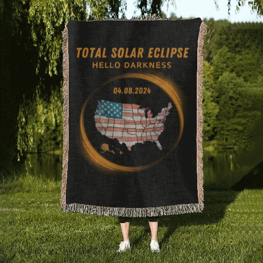 Total Solar Eclipse 2024 USA Woven Blankets