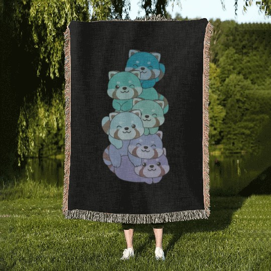 Neptunic Flag Pride Lgbtq Cute RedPanda Pile Woven Blankets