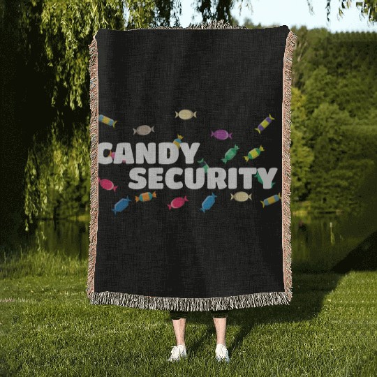 Candy Security Mom Dad Matching Birthday Costume Woven Blankets