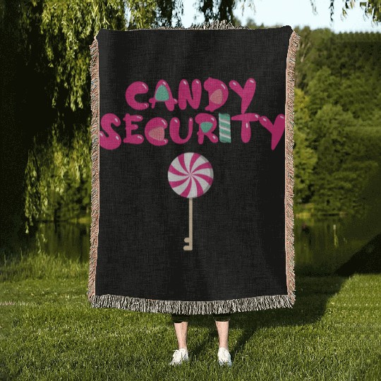 Candy Security Mom Dad Matching Birthday Costume Woven Blankets