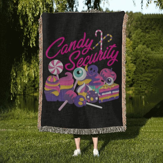 Candy Security Mom Dad Matching Birthday Costume Woven Blankets
