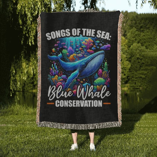 Endangered Species Blue Whale Animal Rights Woven Blankets