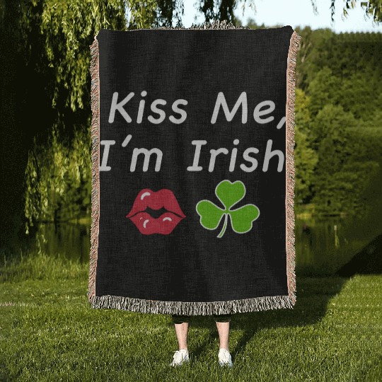 St Patricks Kiss Me I'm Irish Trendy Baby Woven Blankets, Y2k