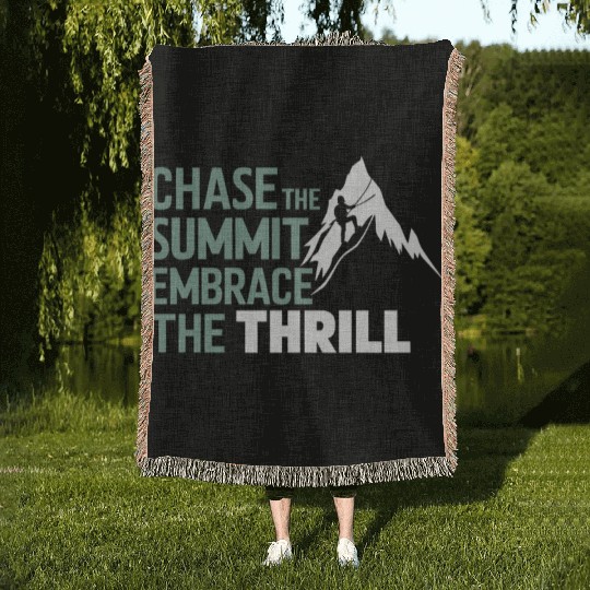 Rock Climbing outdoor adventure Bouldering Woven Blankets