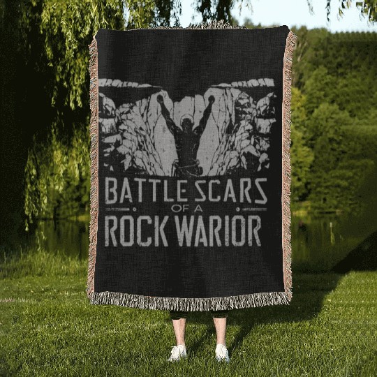 Rock Climbing outdoor adventure Bouldering Woven Blankets