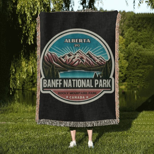 Banff National Park, Alberta Canada grizzly bears Woven Blankets