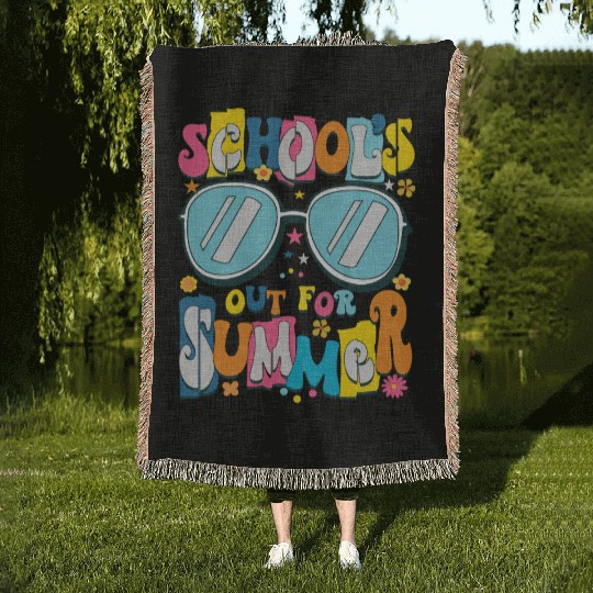 School's Out For Summer Teacher Life Woven Blankets