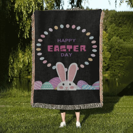 Happy Easter Woven Blankets