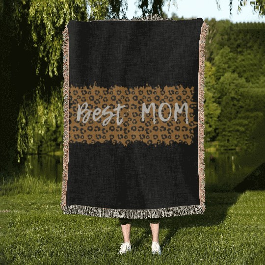 Best MOM Leopard Pattern Woven Blankets