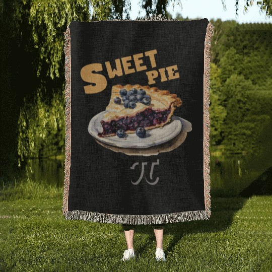 sweet as pie happy pi day math lover Woven Blankets