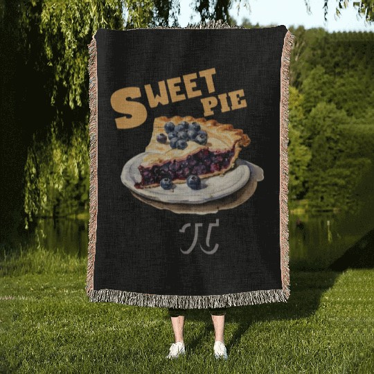 sweet as pie happy pi day math lover Woven Blankets