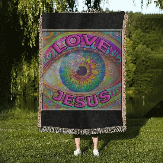 Eye (I) Love Jesus Woven Blankets