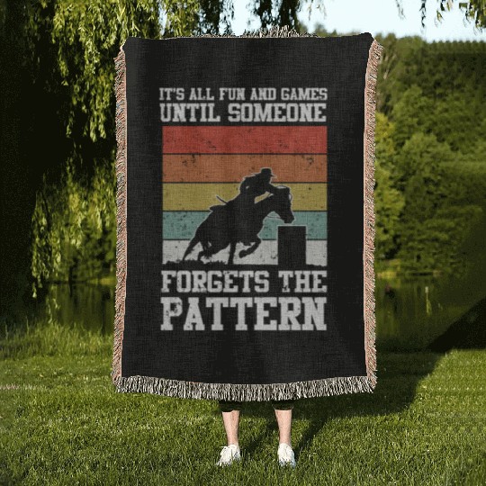 Fun And Games Funny Barrel Racing Woven Blankets