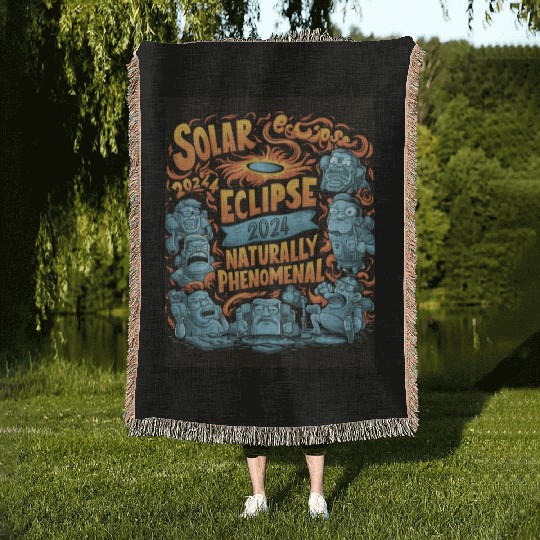Solar Eclipse 2024 Naturally Phenomenal Woven Blankets