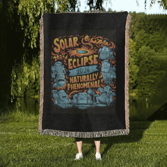 Solar Eclipse 2024 Naturally Phenomenal Woven Blankets