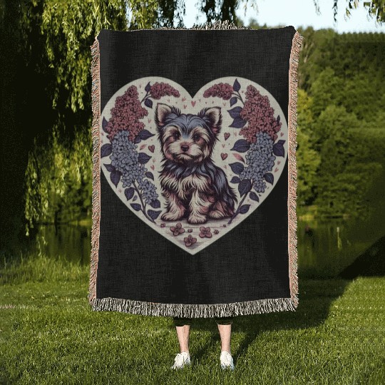 Yorkshire Terrier Woven Blankets