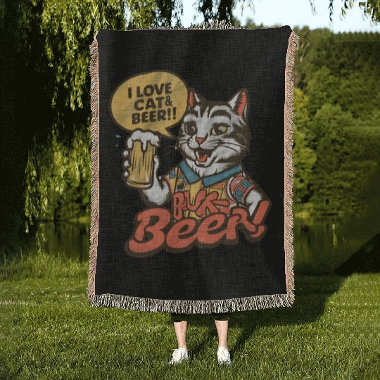 I Love Beer Woven Blankets