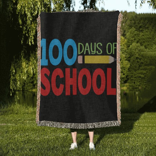 100 Days of School Woven Blankets