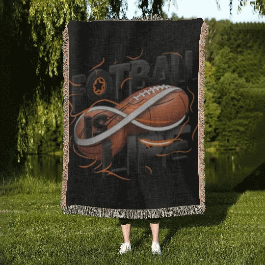 "Eternal Passion: Football is Life" Woven Blankets