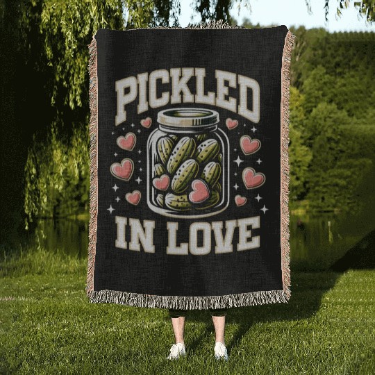 Pickle Lover Funny Pickle Dill pickle Pickled Woven Blankets