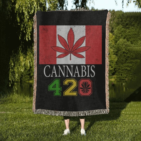 Comical 420 Celebrate Herb Weed Marijuana Design Woven Blankets