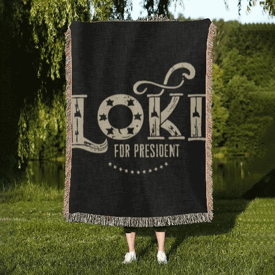 Loki For President Funny History Woven Blankets