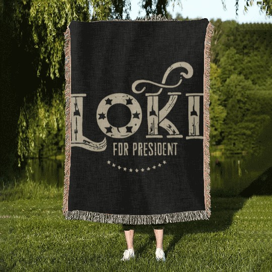 Loki For President Funny History Woven Blankets