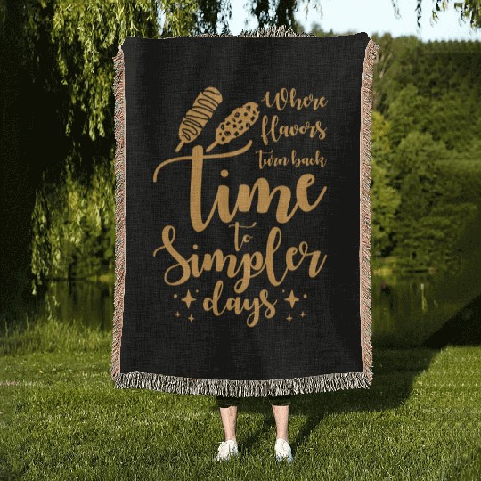 Time to Simpler Days Corn Dog Nostalgia Woven Blankets