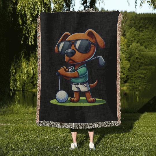 Rhodesian Ridgeback Golfer Golf Course Dog Owner Woven Blankets