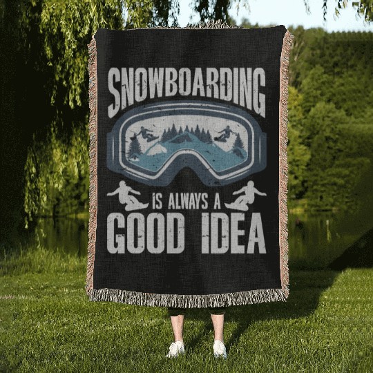 Snowboarding Art Men Snowboard Cool Snowboarder Woven Blankets