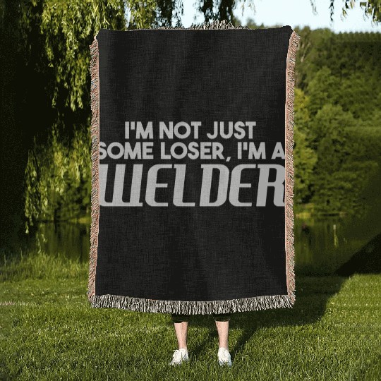 Master of Sparks: Embrace Your Inner Welder! Woven Blankets