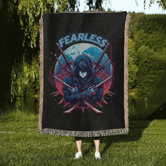 fearless assasin Woven Blankets