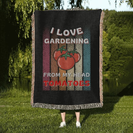 Vegetable Gardener, Gardening, Funny Pun Woven Blankets