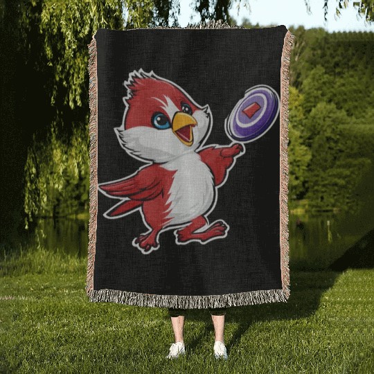 Cardinal Frisbee Fun: Vibrant Cardinal Design for Woven Blankets