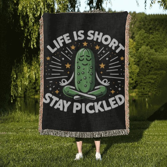 Pickle Lover Funny Pickle Dill pickle Pickled Woven Blankets