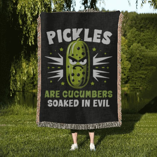 Pickle Lover Funny Pickle Dill pickle Pickled Woven Blankets