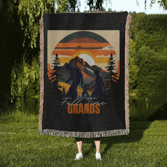 Full time Grands - Funny Grandparents Woven Blankets