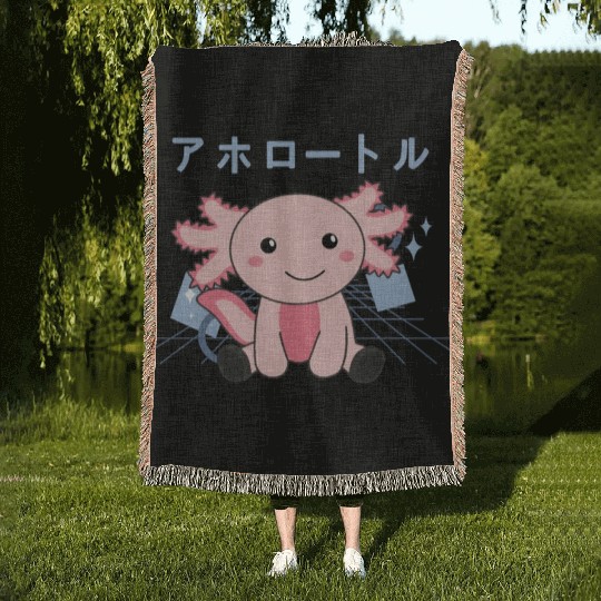 Axolotl Lovers Cute Animals Relax Sweet Axolotl Woven Blankets