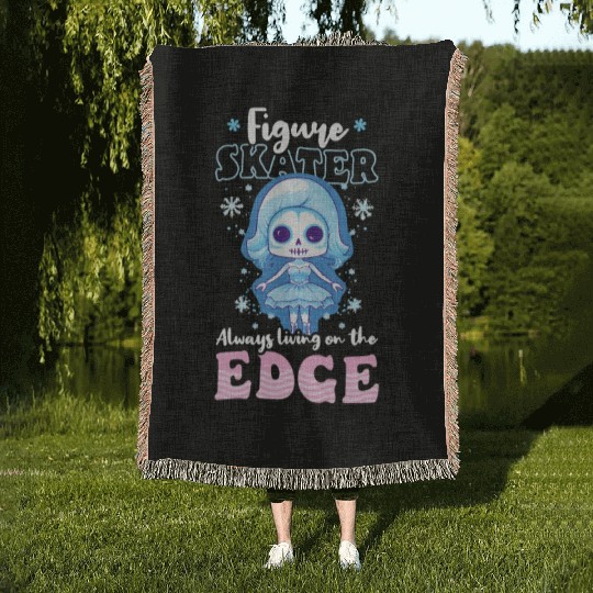 Figure Skating Living On Edge Woven Blankets